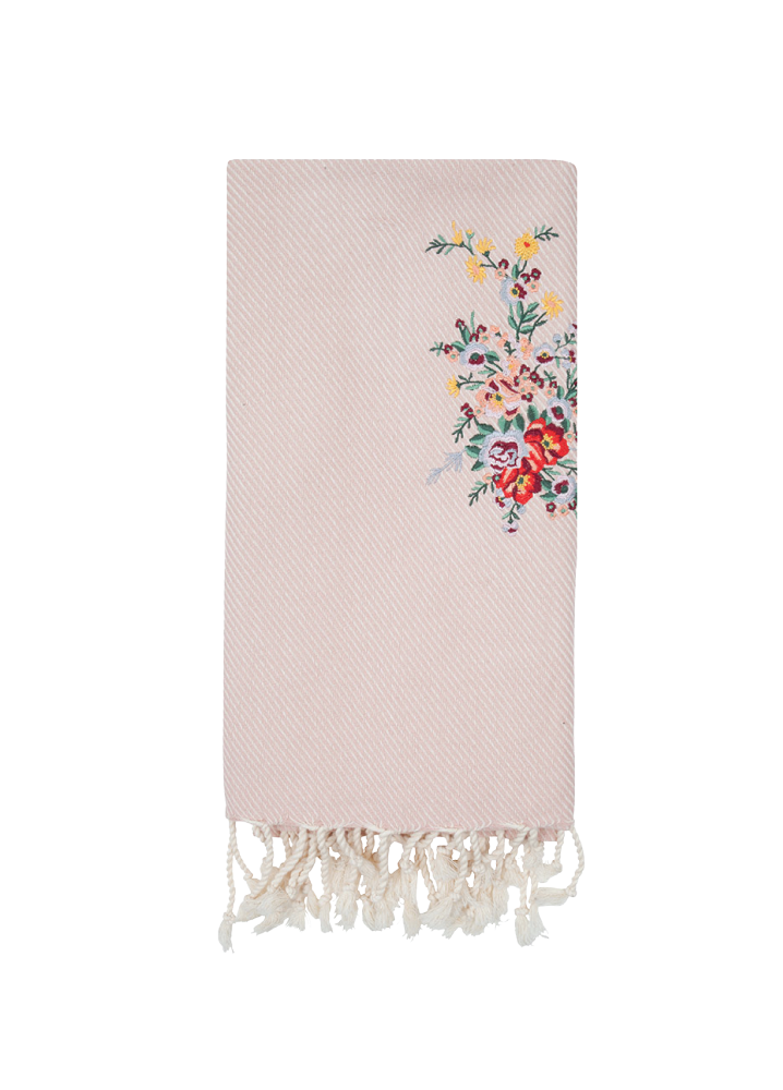 Le Voyage Hand-loomed Throw |  The Flower in Dusty Pink